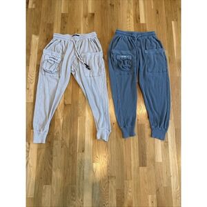 (2) Youngla Cargo Pants Mens Small Y2K Convoy‎ Utility Streetwear Beige & Green